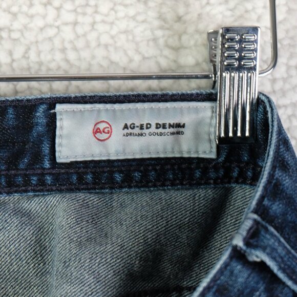 Ag Adriano Goldshmied Jeans Mens 33X32 Blue The Everett Straight Stone Wash - Picture 10 of 12